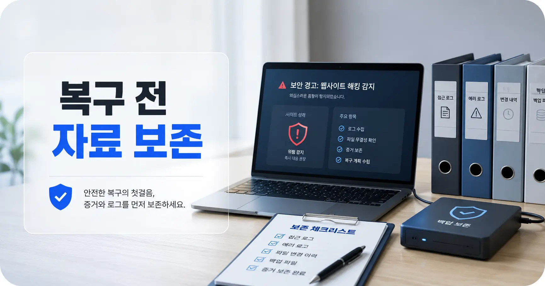 해킹당한 홈페이지 복구 전, 사라지기 쉬운 자료부터 보존하세요 3 해킹 홈페이지 복구