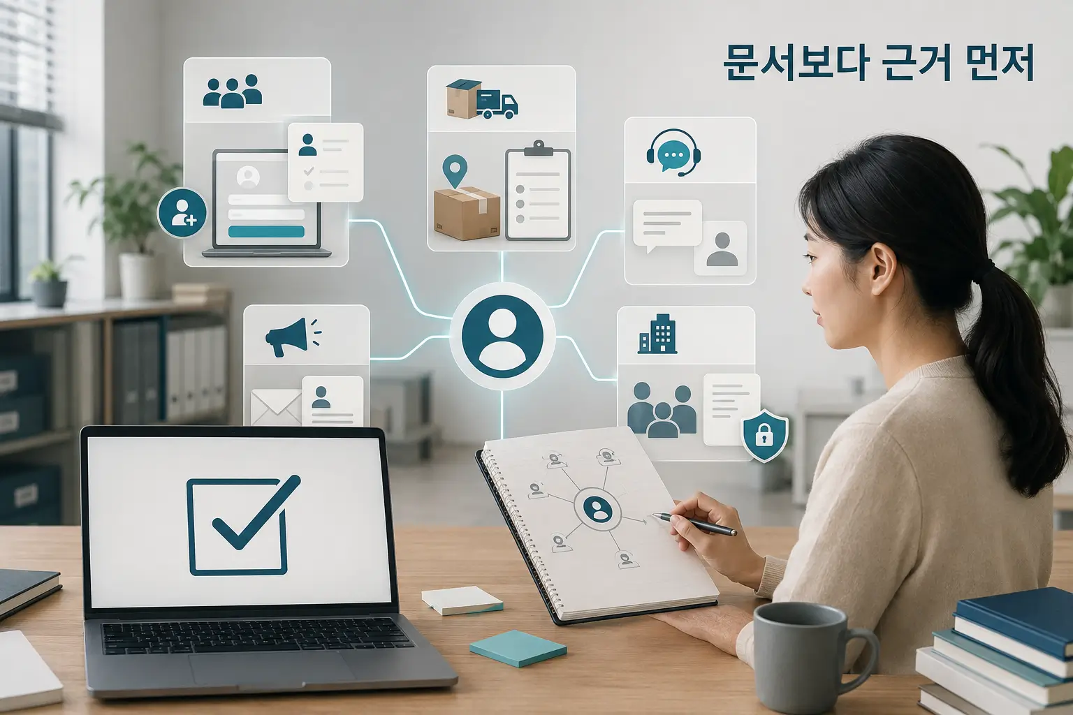 회원가입·주문·문의·마케팅·외부업체 전달 등 개인정보 처리 흐름별로 법적 근거를 확인하는 모습